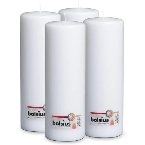 Bougies Pilier Lisses Blanc 30 cm Bolsius - Vue principale