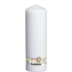 Bougies Pilier Lisses Blanc 30 cm Bolsius en situation