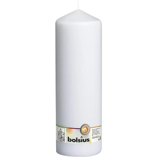 Détail de Bougies Pilier Lisses Blanc 30 cm Bolsius