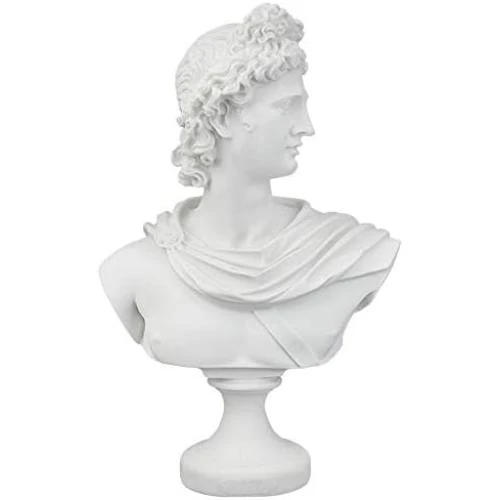 Détail de Statue Buste Apollo Belvedere, Résine Marbre Blanc