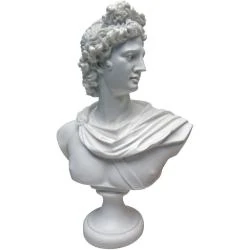 Statue Buste Apollo Belvedere, Résine Marbre Blanc