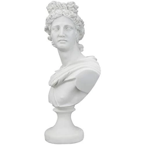 Zoom sur Statue Buste Apollo Belvedere, Résine Marbre Blanc