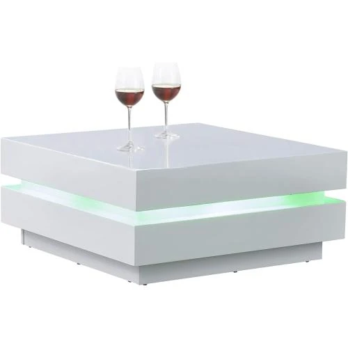 Table basse moderne LA VILLINO II, télécommande, LED multicolore - Vue principale