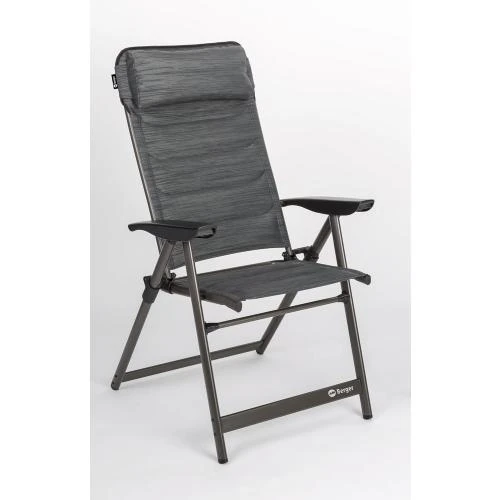 Zoom sur Chaise Camping Pliable Slimline Anthracite, 5 Positions