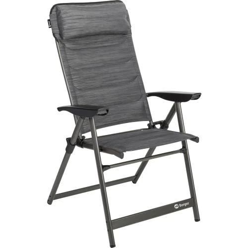 Chaise Camping Pliable Slimline Anthracite, 5 Positions - Vue principale