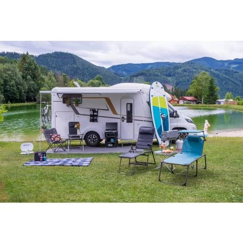 Détail de Chaise Camping Pliable Slimline Anthracite, 5 Positions