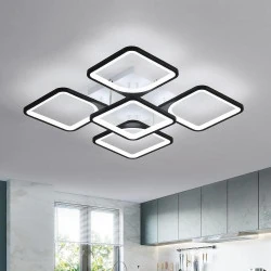 Dorlink Plafonnier LED Moderne, 6750LM, Noir, Éclairage Intérieur