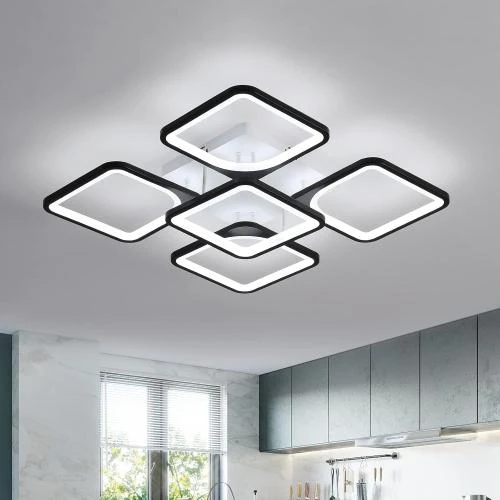 Dorlink Plafonnier LED Moderne, 6750LM, Noir, Éclairage Intérieur - Vue principale