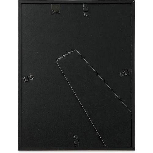 Présentation de Zoom sur Cadre photo bois noir, double passe-partout blanc, accrocher