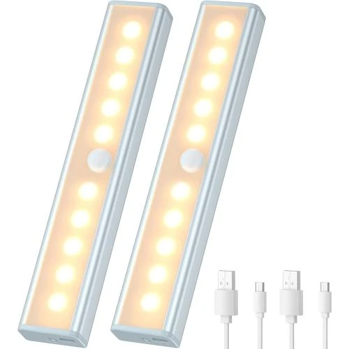 Lampe Placard Sans Fil, Détecteur Mouvement, 2pcs, USB - Vue principale