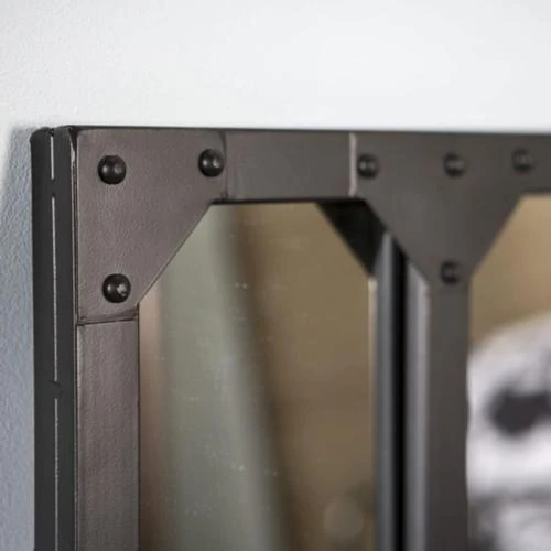 Zoom sur Miroir Atelier Métal Industriel, Style Épuré, 60 cm