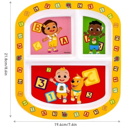 Détail de Assiette Zawadi Global Cocomelon, 3 sections réutilisables