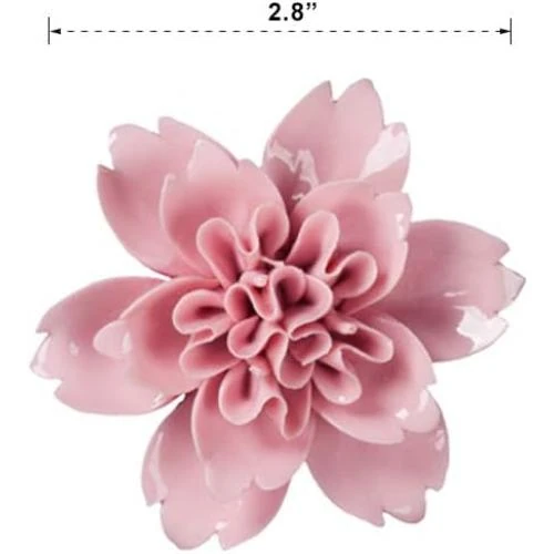 Détail de Fleurs décoratives céramique 3D suspendues Insiswiner, rose