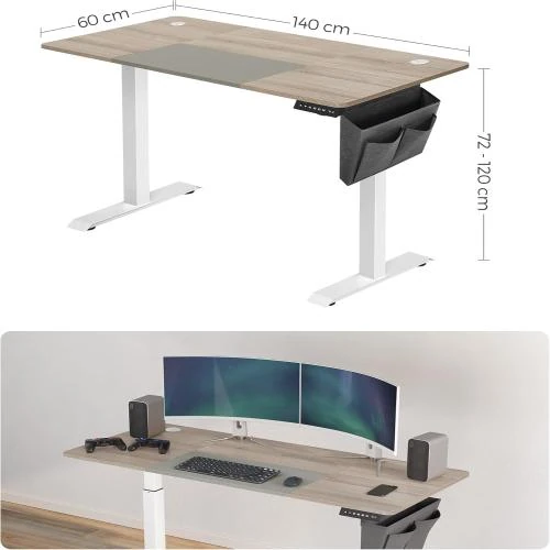 Détail de Bureau Électrique Assis-Debout SONGMICS: Ergonomie et Design Moderne