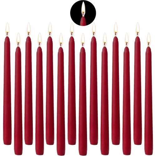 Bougies Coniques Rouge SaiXuan, Paquet de 14, Dripless - Vue principale