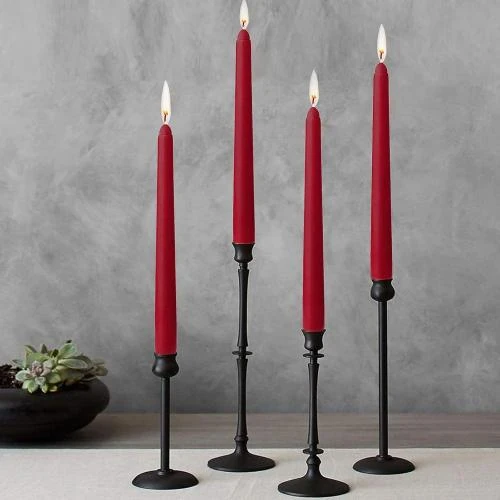 Détail de Bougies Coniques Rouge SaiXuan, Paquet de 14, Dripless
