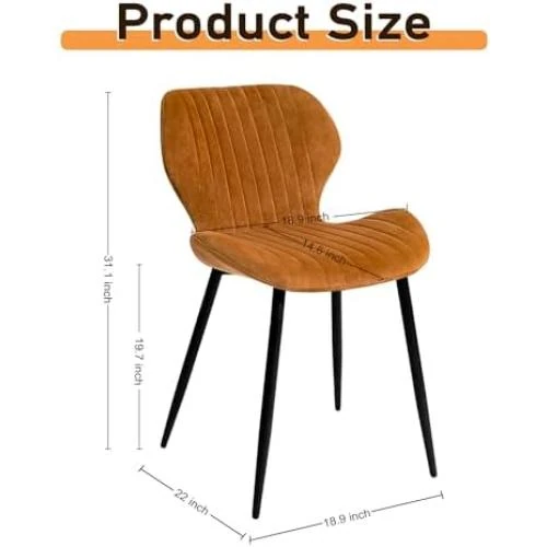 Zoom sur Chaises Modernes en Velours avec Pieds Métalliques pour Cuisine et Salon