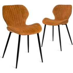 Chaises Modernes en Velours avec Pieds Métalliques pour Cuisine et Salon
