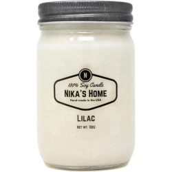 Bougie soja Nika S Home Lilas, parfum floral élégant