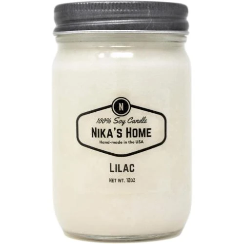 Bougie soja Nika S Home Lilas, parfum floral élégant - Vue principale