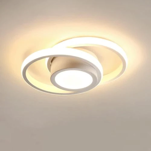 Plafonnier LED Rond, Luminaire Moderne Acrylique, Lumière Blanc Chaud - Vue principale