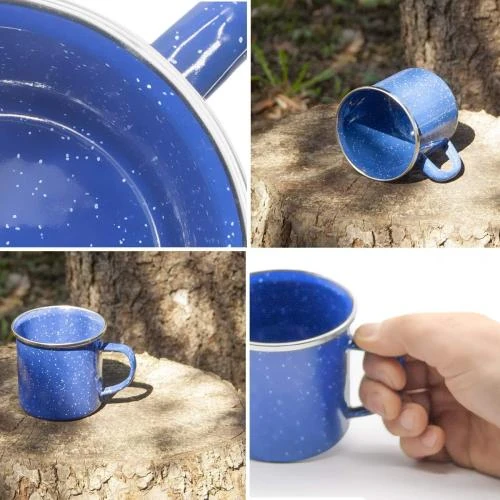 Zoom sur Gobelet camping email incassable bleu Outdoor Saxx
