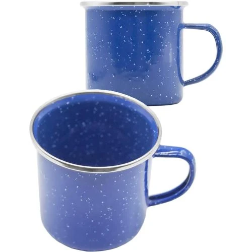 Détail de Gobelet camping email incassable bleu Outdoor Saxx