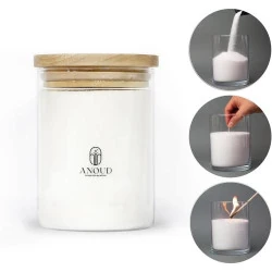 Bougie ANOUD, Bocal Verre, Perles Sable, 10 Mèches