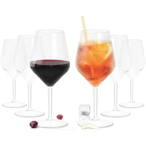 Zoom sur Verres à vin blanc, rouge, Tritan, incassables, réutilisables