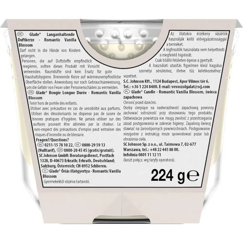 Détail de Glade Brise Lot 4 Bougies Parfumées Vanille Romantique