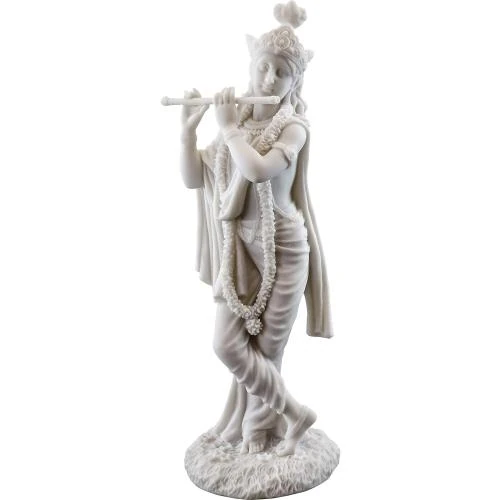 Statue Krishna Marbre Blanc, Top Collection, Sculpture Hindoue - Vue principale