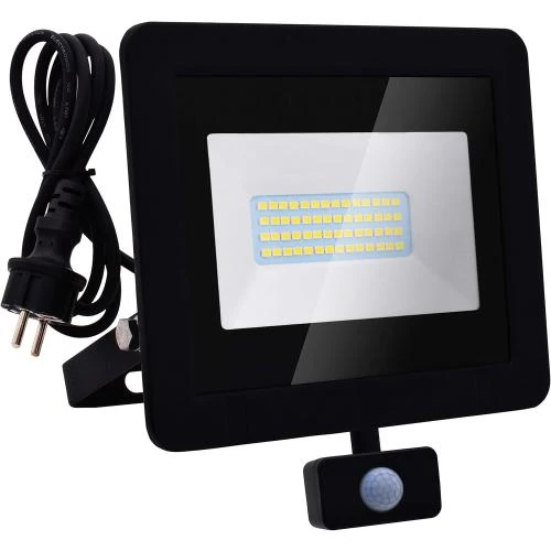 Projecteur LED 30W, détecteur mouvement, 3000lm, blanc chaud - Vue principale
