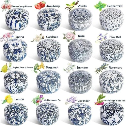 Détail de Bougies parfumées Yoroxrg, cire soja, 39 arômes, cadeau