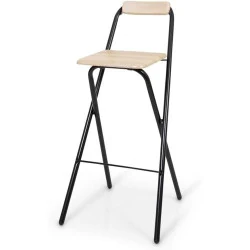 Tabouret Bar Pliant Belfast Aspect Bois Milton 