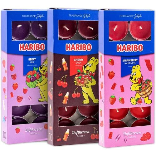 Bougies parfumées HARIBO, lot 30, Berry Mix, Cherry Cola - Vue principale