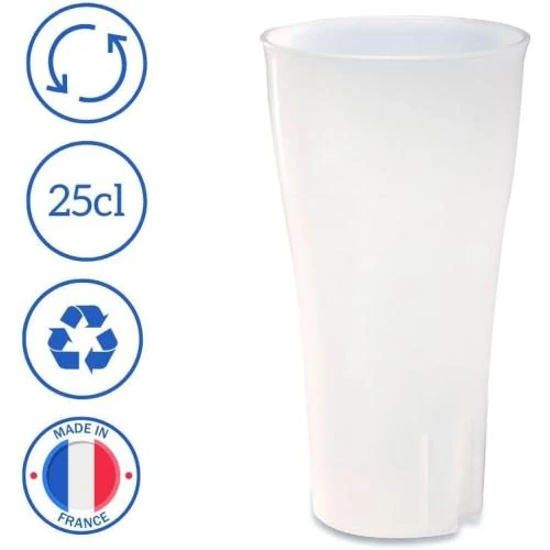 Détail de Gobelets réutilisables Beer Up 25cl, transparents, sans BPA