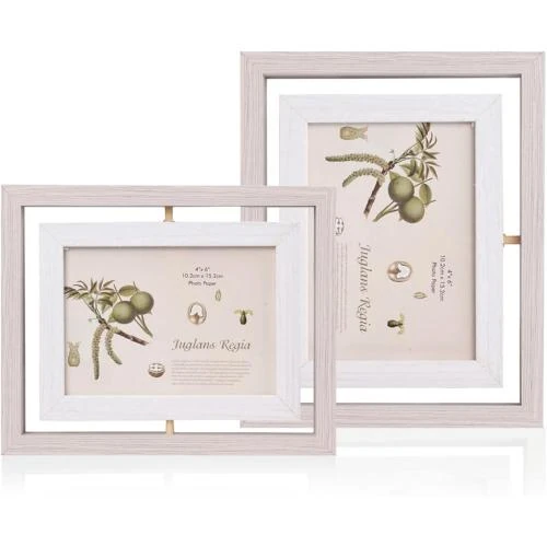 Cadre Photo Rotatif Vulevirtue Bois Double Face Gris - Vue principale