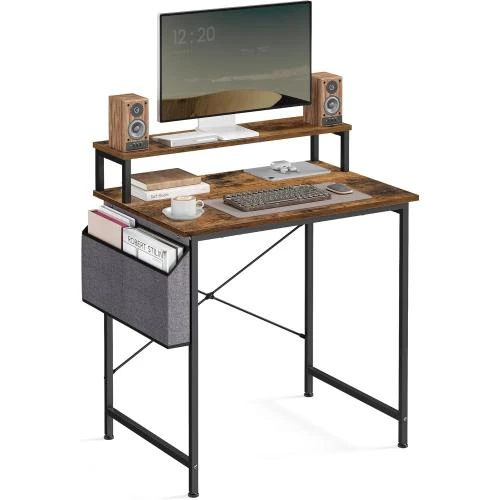 Bureau VASAGLE, Table Ordinateur, Style Industriel, Marron Noir - Vue principale