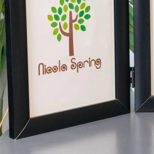 Zoom sur Cadre Photo Pliant Noir Nicola Spring, Double 5x7