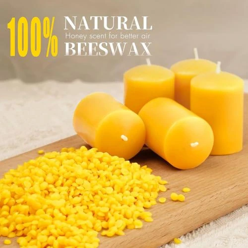 Détail de Bougies votives cire d'abeille naturelles, 24 pièces