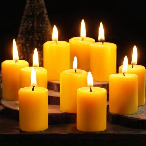 Bougies votives cire d'abeille naturelles, 24 pièces - Vue principale