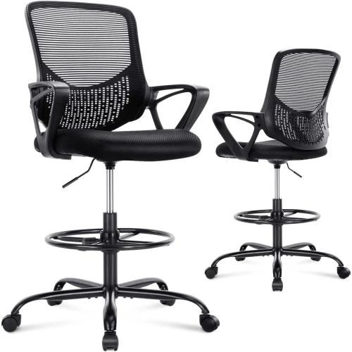 Chaise de bureau ergonomique, réglable, maille, accoudoirs - Vue principale