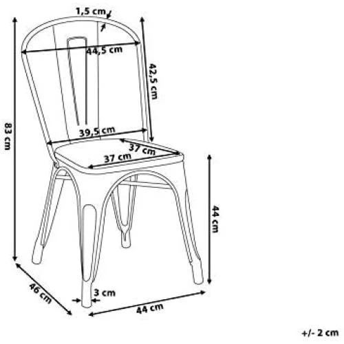 Zoom sur Chaises Kosmi Industrielles: Lot de 4, Métal Blanc, Bois Clair