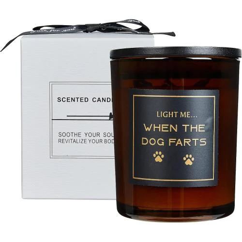 Bougie amusante, cadeau maman, anniversaire Noël, chiens - Vue principale