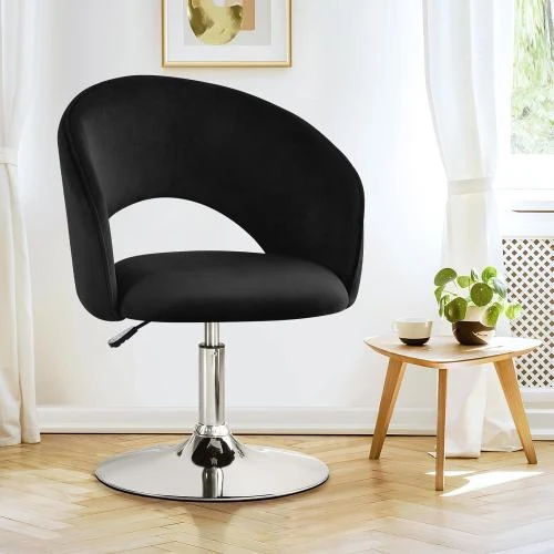 Détail de Fauteuil maquillage pivotant 360° Furniliving, noir