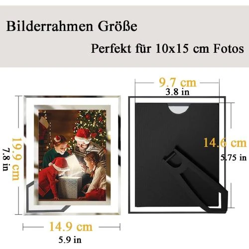 Zoom sur Lot 2 Cadres Photo Verre, Portraits Élégants Modernes