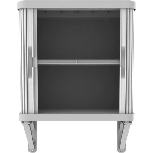 Zoom sur Armoire murale Terry, Rolling Space, gris, 2 portes coulissantes