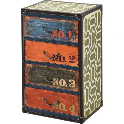 Commode Design Industriel, Meuble Rangement Moderne, 4 Tiroirs