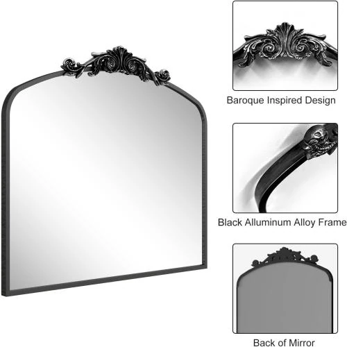 Zoom sur Miroir antique doré SMIROR, cadre baroque vintage
