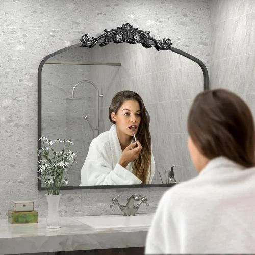 Détail de Miroir antique doré SMIROR, cadre baroque vintage